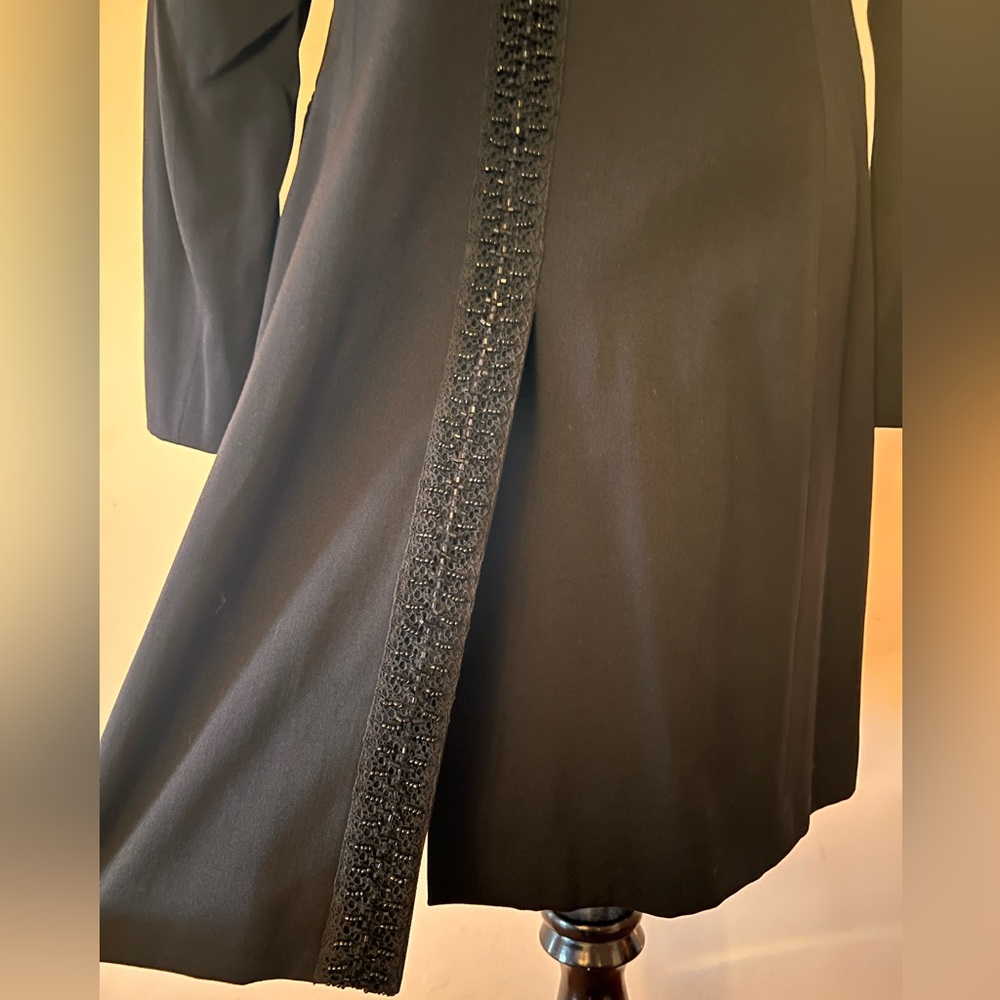 Made in Italy Chantal G Evening Coat Black Beads Size 42 USA 6 Small - Picture 5 of 10